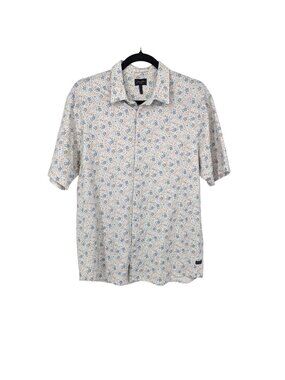 Good Man Floral Button Up Shirt‎ Floral Short Sleeve Office Resort Soft Medium